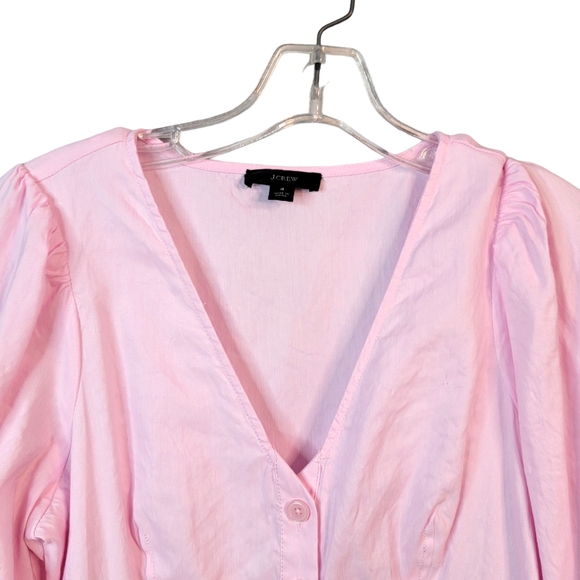 J. Crew Linen Blend Easter Spring Summer Penk Full Length Button Up Dress 4 - Picture 3 of 16